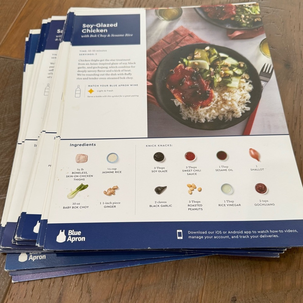 LOT 43 Blue Apron Recipe Meal Cards Seafood Beef Chicken Pork Veg Hello Fresh - Picture 3 of 5